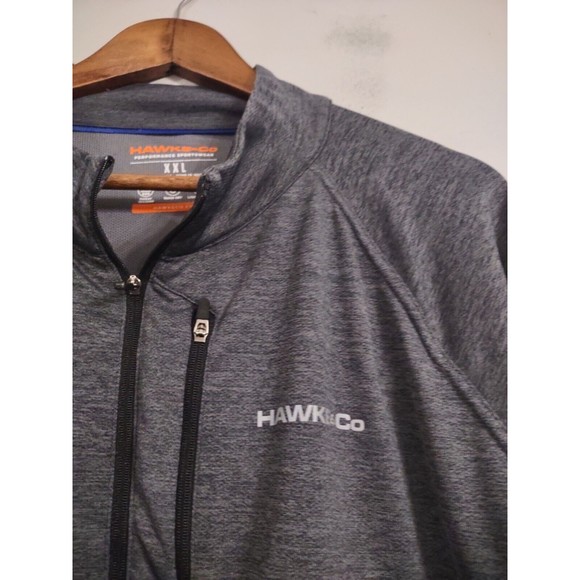 Hawke & Co. Tech-Fibers Athletic Shirt Men's 2XL XXL Long Sleeve Gray Mock Neck - Picture 4 of 7